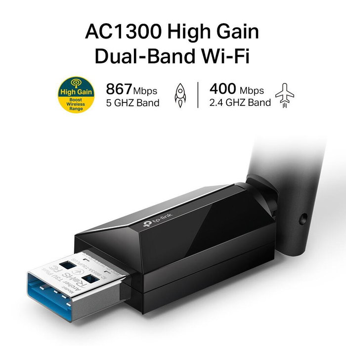 TP-Link Archer T3U Plus Adaptador USB Wi-Fi AC1300 Dual Band