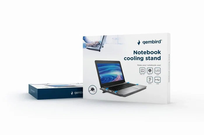 Gembird NBS-1F15-04 Soporte Refrigerador para Portátil con Ventilador LED - Base de Enfriamiento Compacta, Negro, hasta 38.1 cm (15 Pulgadas) Gembird NBS-1F15-04 Soporte Refrigerador para Portátil con Ventilador LED - Base de Enfriamiento Compacta, Negro, hasta 38.1 cm (15 Pulgadas)