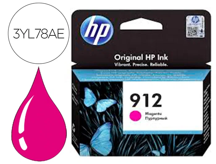 HP Cartucho de tinta Original 912 Magenta (3YL78AE) Rendimiento Estándar