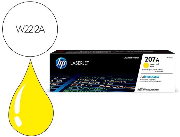 HP 207A Tóner Amarillo Original (W2212A) para LaserJet Pro HP 207A Tóner Amarillo Original (W2212A) para LaserJet Pro