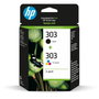 HP Paquete de 2 cartuchos de tinta Original 303 Negro y Tricolor (3YM92AE) de rendimiento estándar