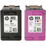 HP Paquete de 2 cartuchos de tinta Original 303 Negro y Tricolor (3YM92AE) de rendimiento estándar