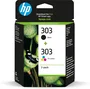 HP Paquete de 2 cartuchos de tinta Original 303 Negro y Tricolor (3YM92AE) de rendimiento estándar