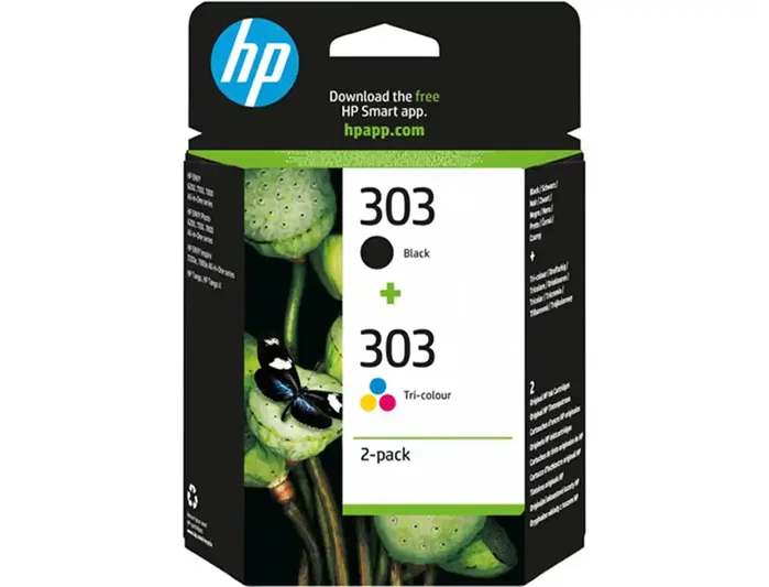 HP Paquete de 2 cartuchos de tinta Original 303 Negro y Tricolor (3YM92AE) de rendimiento estándar HP Paquete de 2 cartuchos de tinta Original 303 Negro y Tricolor (3YM92AE) de rendimiento estándar