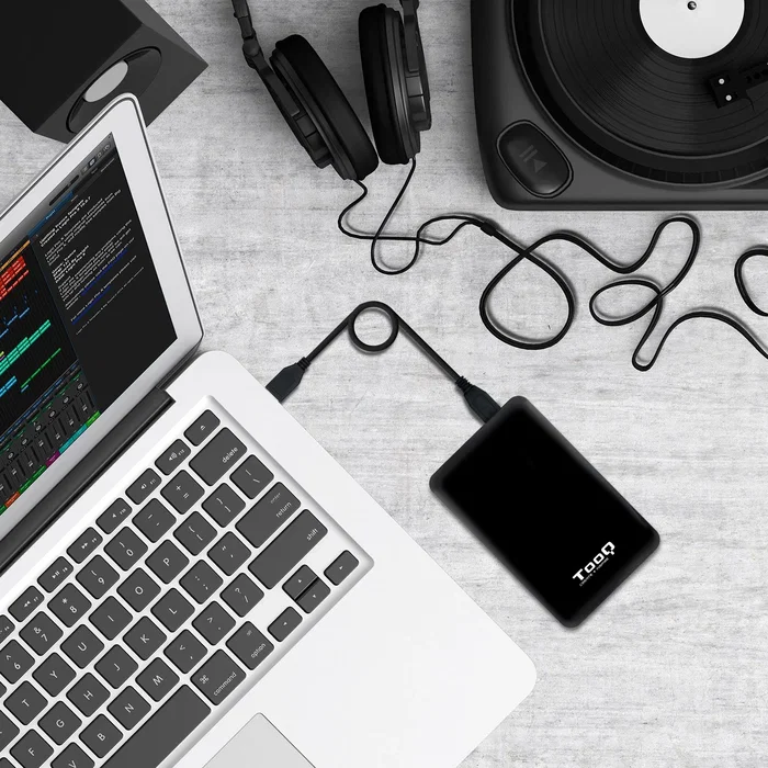 TooQ Caja Externa para Disco Duro/SSD 2.5" Hasta 7mm SATA USB 3.0 TQE-2538B - Aluminio Ultraplana - Negro