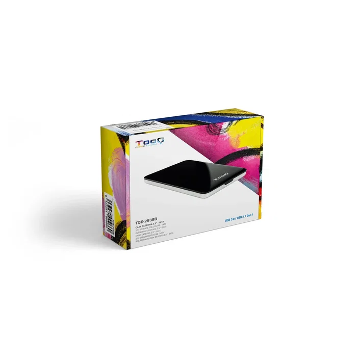 TooQ Caja Externa para Disco Duro/SSD 2.5" Hasta 7mm SATA USB 3.0 TQE-2538B - Aluminio Ultraplana - Negro