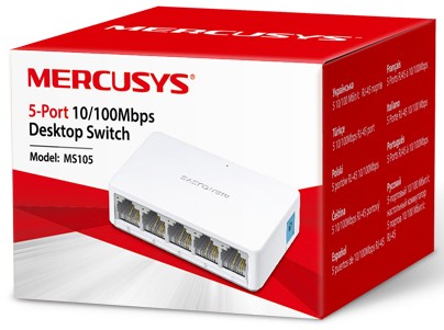 Mercusys MS105 Switch de 5 Puertos Fast Ethernet 10/100 Mbps Blanco Mercusys MS105 Switch de 5 Puertos Fast Ethernet 10/100 Mbps Blanco