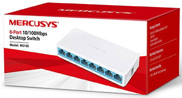 Mercusys MS108 Switch de 8 Puertos Fast Ethernet 10/100Mbps Blanco Mercusys MS108 Switch de 8 Puertos Fast Ethernet 10/100Mbps Blanco