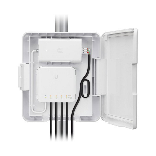 Ubiquiti USW-Flex-Utility Switch PoE 5 Puertos Gigabit para Exterior con Montaje en Poste o Pared