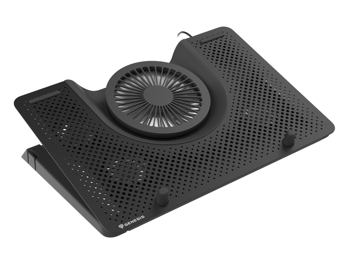 GENESIS Oxid 550 Almohadilla Fría para Portátil hasta 17.3", 5 Ventiladores 2800 RPM, Negro