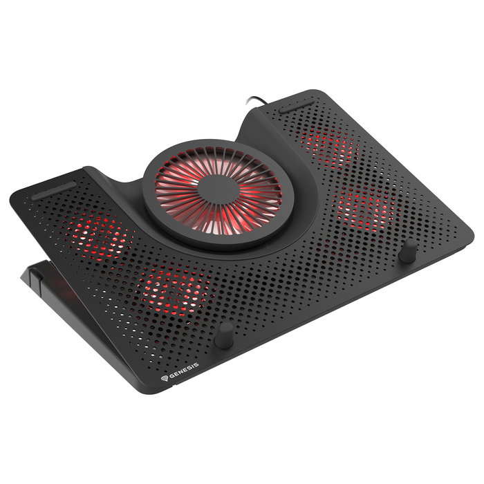 Genesis Notebook Kühler OXID 550 - Refrigeración para Portátil de 15.6 a 17.3 Pulgadas, 5 Ventiladores, USB, Negro, 44.1 CFM, 2800 RPM
