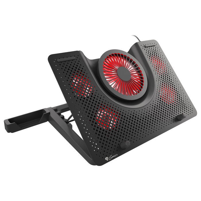 Genesis Notebook Kühler OXID 550 - Refrigeración para Portátil de 15.6 a 17.3 Pulgadas, 5 Ventiladores, USB, Negro, 44.1 CFM, 2800 RPM