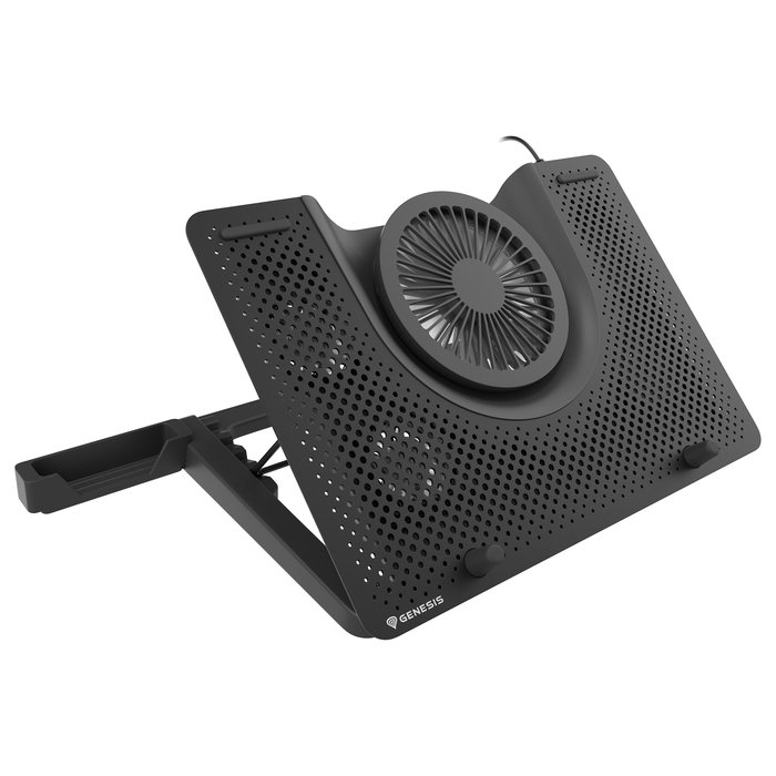 Genesis Notebook Kühler OXID 550 - Refrigeración para Portátil de 15.6 a 17.3 Pulgadas, 5 Ventiladores, USB, Negro, 44.1 CFM, 2800 RPM