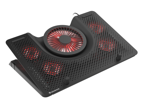 Genesis Oxid 550 Soporte de Refrigeración para Portátil hasta 17,3 pulgadas, 5 Ventiladores, Negro