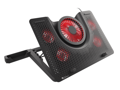 Genesis Oxid 550 Soporte de Refrigeración para Portátil hasta 17,3 pulgadas, 5 Ventiladores, Negro