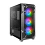 Antec DF600 Flux Caja Gaming ATX Midi Tower Negro, Ventana Lateral, RGB, 4 Ventiladores Incluidos, Sin Fuente, Soporta placas ATX/microATX/Mini-ITX