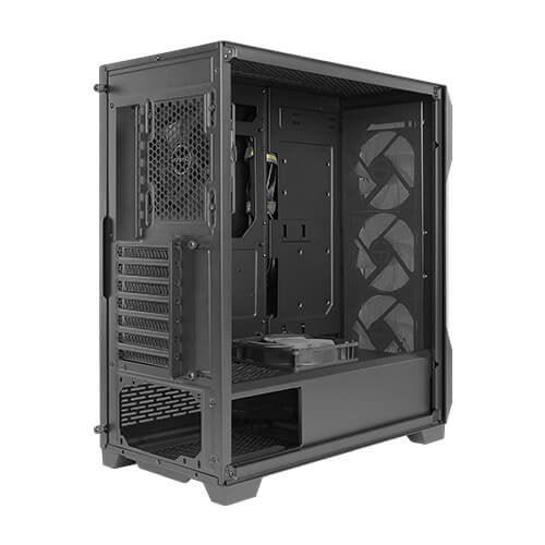 Antec DF600 Flux Caja Gaming ATX Midi Tower Negro, Ventana Lateral, RGB, 4 Ventiladores Incluidos, Sin Fuente, Soporta placas ATX/microATX/Mini-ITX