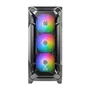 Antec DF600 Flux Caja Gaming ATX Midi Tower Negro, Ventana Lateral, RGB, 4 Ventiladores Incluidos, Sin Fuente, Soporta placas ATX/microATX/Mini-ITX