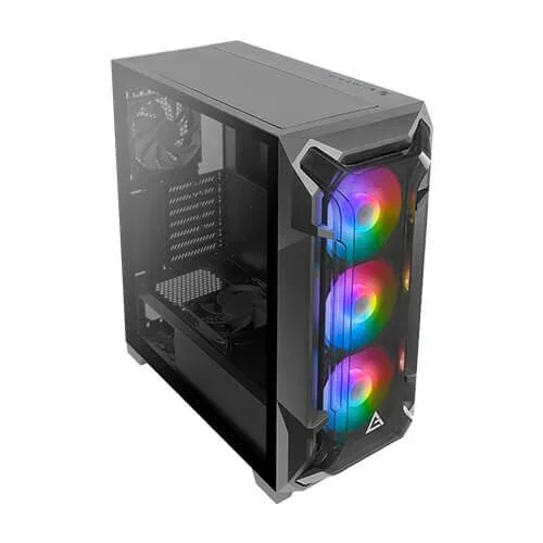 Antec DF600 Flux Caja Gaming ATX Midi Tower Negro, Ventana Lateral, RGB, 4 Ventiladores Incluidos, Sin Fuente, Soporta placas ATX/microATX/Mini-ITX