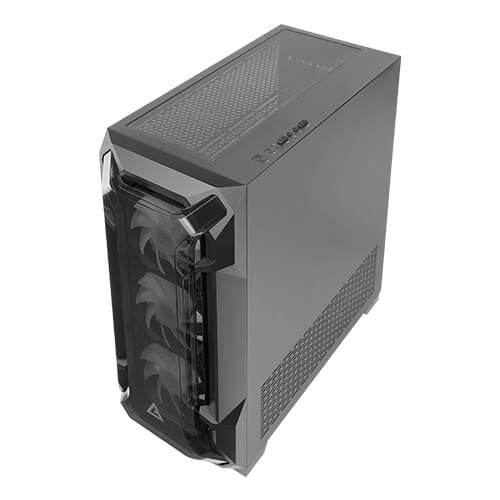 Antec DF600 Flux Caja Gaming ATX Midi Tower Negro, Ventana Lateral, RGB, 4 Ventiladores Incluidos, Sin Fuente, Soporta placas ATX/microATX/Mini-ITX