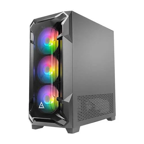 Antec DF600 Flux Caja Gaming ATX Midi Tower Negro, Ventana Lateral, RGB, 4 Ventiladores Incluidos, Sin Fuente, Soporta placas ATX/microATX/Mini-ITX