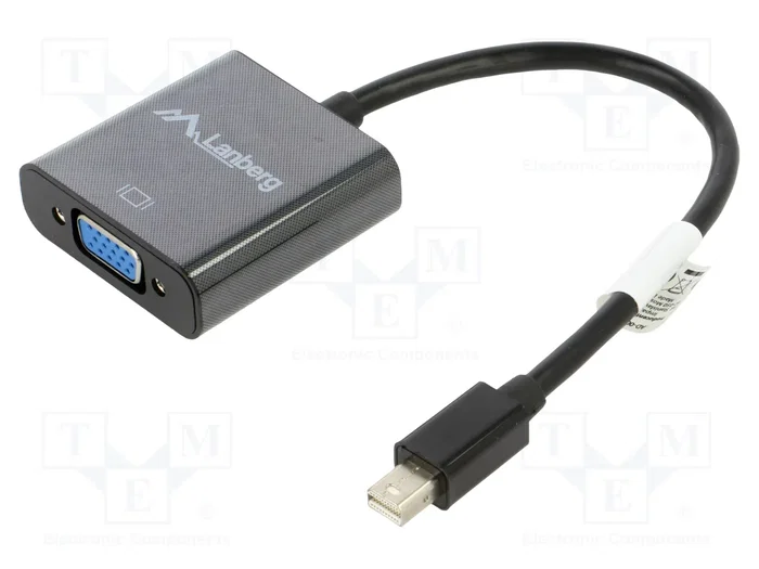 Lanberg AD-0006-BK Adaptador Mini DisplayPort macho a VGA hembra, 20 cm