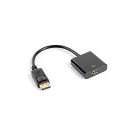 Lanberg AD-0009-BK Adaptador DisplayPort Macho a HDMI Hembra 0,1 m Negro