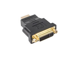 Lanberg Adaptador HDMI Macho a DVI-D Hembra 24+5, Alta Velocidad con Ethernet, Full HD 1080p, Conectores Bañados en Oro, Color Negro