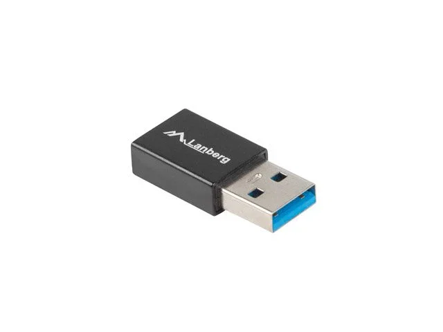 Lanberg AD-UC-UA-01 Adaptador USB 3.0 Tipo A Macho a USB Tipo C Hembra, 5 Gbit/s, Color Negro