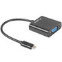Lanberg Adaptador USB 3.1 Tipo C a VGA Macho Hembra RTL2169 Negro Resolución 1920x1200 15cm