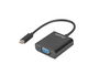 Lanberg Adaptador USB 3.1 Tipo C a VGA Macho Hembra RTL2169 Negro Resolución 1920x1200 15cm