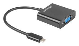 Lanberg AD-UC-VG-01 Adaptador USB Tipo C Macho a VGA Hembra 15cm Negro