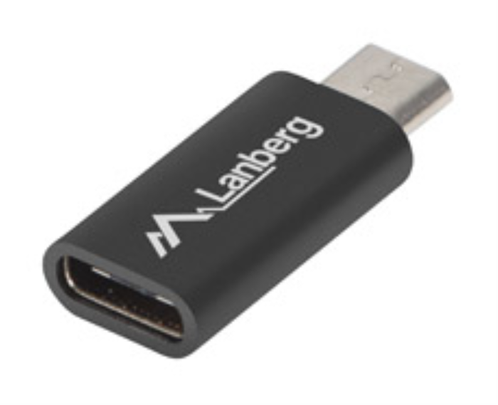 Lanberg AD-UC-UM-01 Adaptador Micro-USB tipo B macho a USB tipo C hembra negro