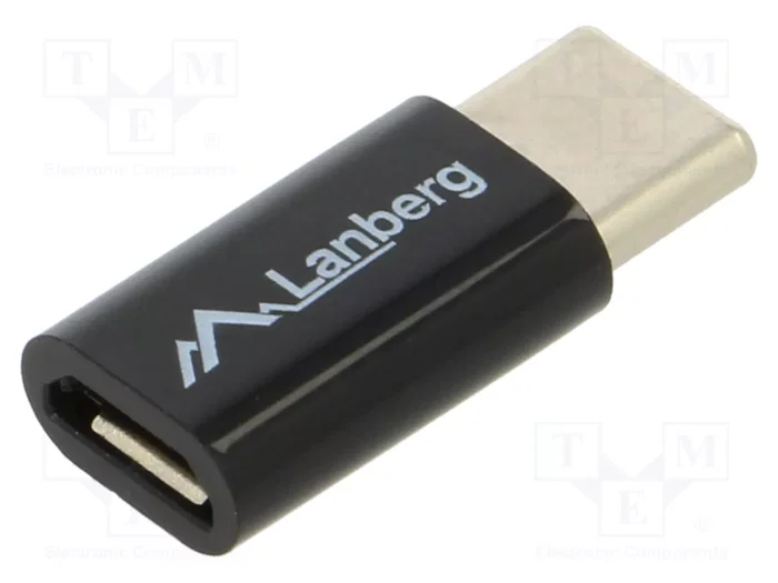 Lanberg AD-UC-UM-02 Adaptador USB 2.0 Tipo C macho a Micro USB tipo B hembra Negro