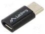 Lanberg AD-UC-UM-02 Adaptador USB 2.0 Tipo C macho a Micro USB tipo B hembra Negro