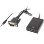 Lanberg Adaptador VGA Macho a HDMI Hembra con Audio 3.5 mm Jack, Soporte Full HD 1080p