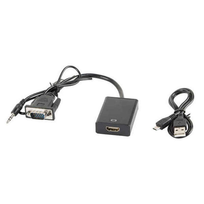 Lanberg AD-0021-BK Adaptador VGA Macho a HDMI Hembra con Audio Lanberg AD-0021-BK Adaptador VGA Macho a HDMI Hembra con Audio