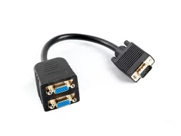 Lanberg AD-0020-BK Splitter Cable VGA Macho a 2x VGA Hembra, 0.2 m (20 cm), Negro