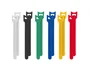 Lanberg ORG01-MT150-MC6 Bridas adherentes para cables, Tela, 12mm x 15cm, Pack de 12 uds - Negro, Azul, Verde, Rojo, Blanco, Amarillo