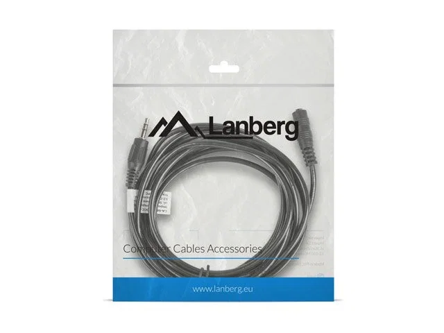 Lanberg CA-MJFJ-10CC-0030-BK Cable de Audio Jack 3.5mm Macho a Hembra, 3m, Negro
