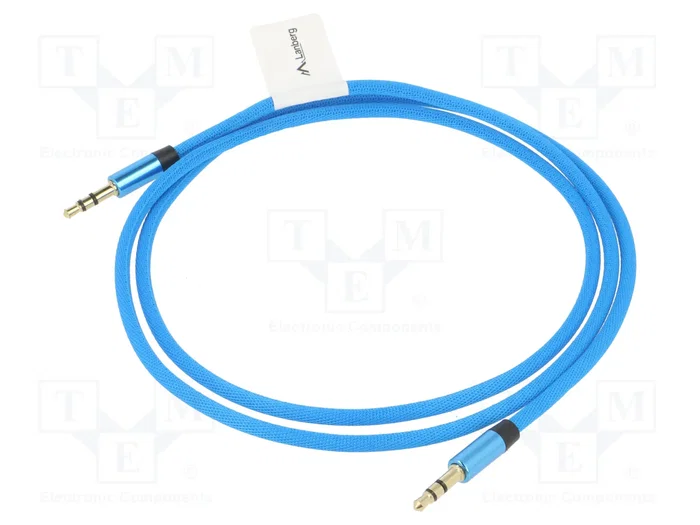 Lanberg Cable de audio estéreo Jack 3,5 mm macho a 3,5 mm macho 1m Azul
