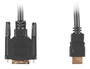 Lanberg Cable HDMI a DVI-D 18+1 Single Link Macho a Macho 0,5m Negro