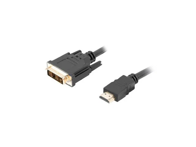 Lanberg CA-HDDV-10CC-0030-BK Cable HDMI Macho a DVI-D Macho Single Link, 3 metros, Negro, Máxima Resolución 1920x1200 Píxeles Lanberg CA-HDDV-10CC-0030-BK Cable HDMI Macho a DVI-D Macho Single Link, 3 metros, Negro, Máxima Resolución 1920x1200 Píxeles