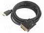 Lanberg Cable HDMI a DVI-D Macho 3m Negro