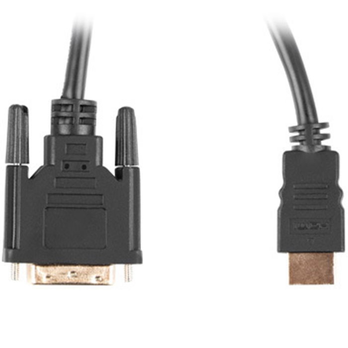 Lanberg Cable HDMI macho a DVI-D 24+1 macho (3 m) - Alta velocidad, 4K 3840x2160 30Hz, Dorado, Doble blindaje