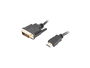 Lanberg Cable HDMI macho a DVI-D 24+1 macho (3 m) - Alta velocidad, 4K 3840x2160 30Hz, Dorado, Doble blindaje
