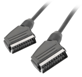 Lanberg Cable SCART Euroconector CA-EUEU-10CC-0018-BK, Macho-Macho, 1.8 Metros