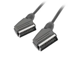 Lanberg CA-EUEU-10CC-0018-BK Cable Euroconector SCART Macho a SCART Macho 21-pin, 1.8 Metros, Negro
