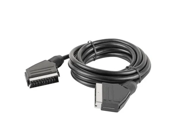 Lanberg CA-EUEU-10CC-0018-BK Cable Euroconector SCART Macho a SCART Macho 21-pin, 1.8 Metros, Negro