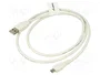 Lanberg Cable USB 2.0 Micro-B a USB tipo A 1m Blanco